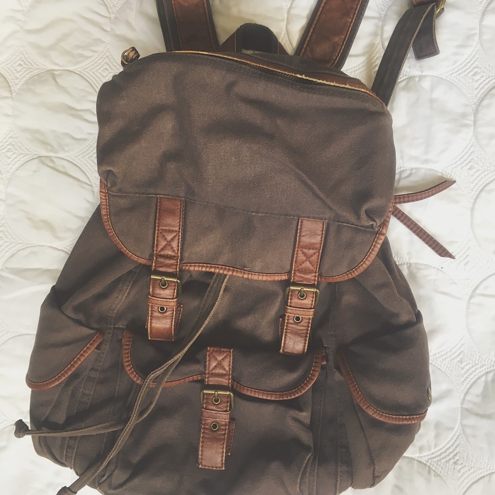 🌿Canvas and Leather Bag